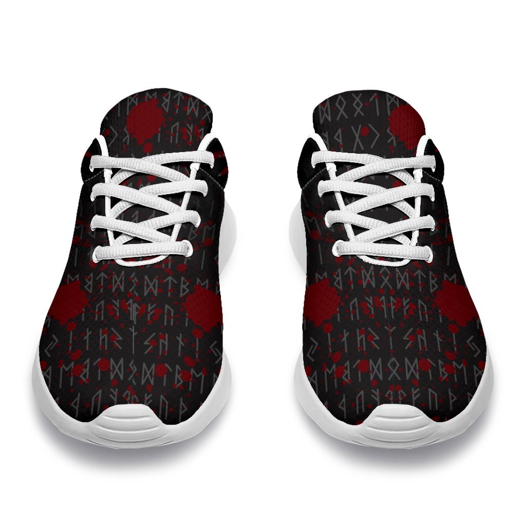Viking Sporty Sneakers - Odin Huginn and Muninn Rune Blood RLT12