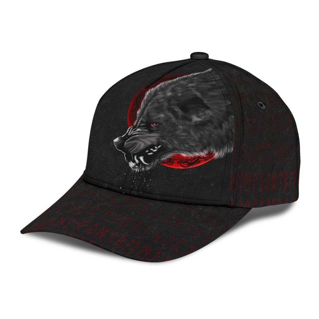 Viking Classic Cap Wolf and Blood Moon RLT12