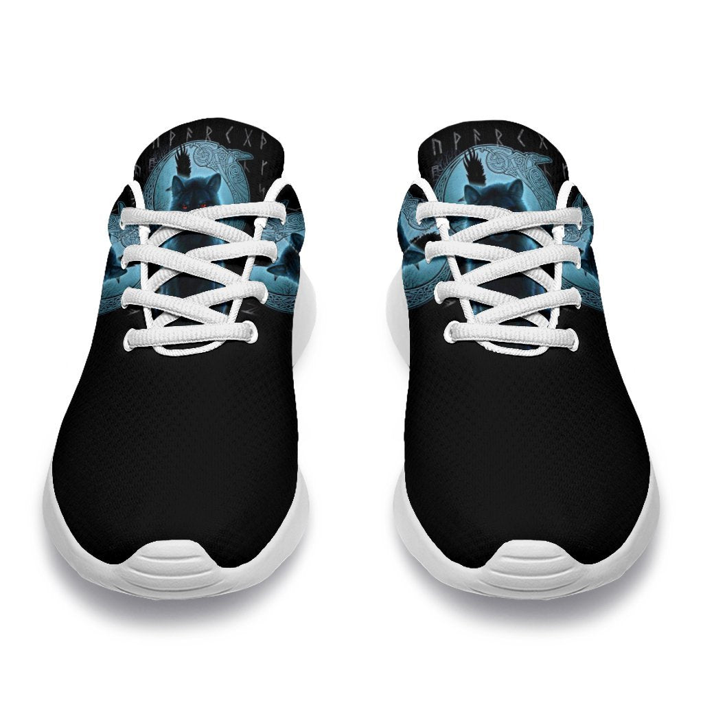 Viking Sporty Sneakers, Fenrir Viking Wolf and Moon RLT12