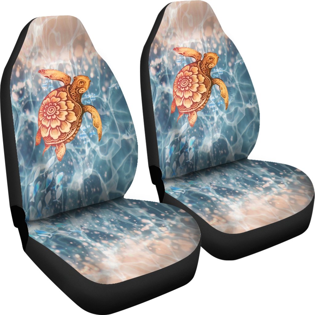 Turtle Hawaiian Car Seat Covers - Set Of 2 - Universal Fit - 05
