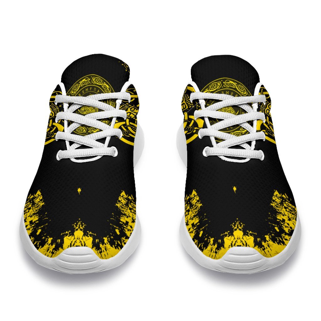 Viking Sporty Sneakers, Loki Bound Triskele Rune Gold RLT12