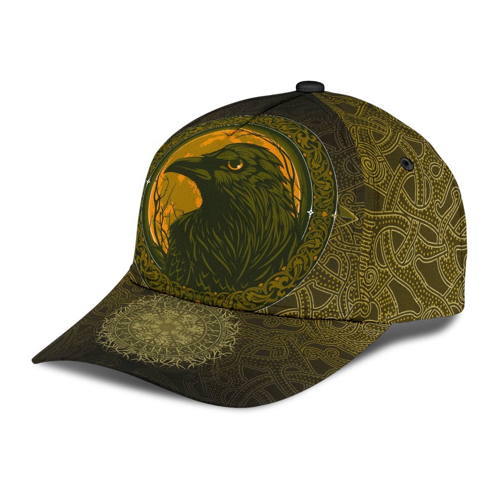 Viking Classic Cap, Ethnic Odin Raven Gold RLT12