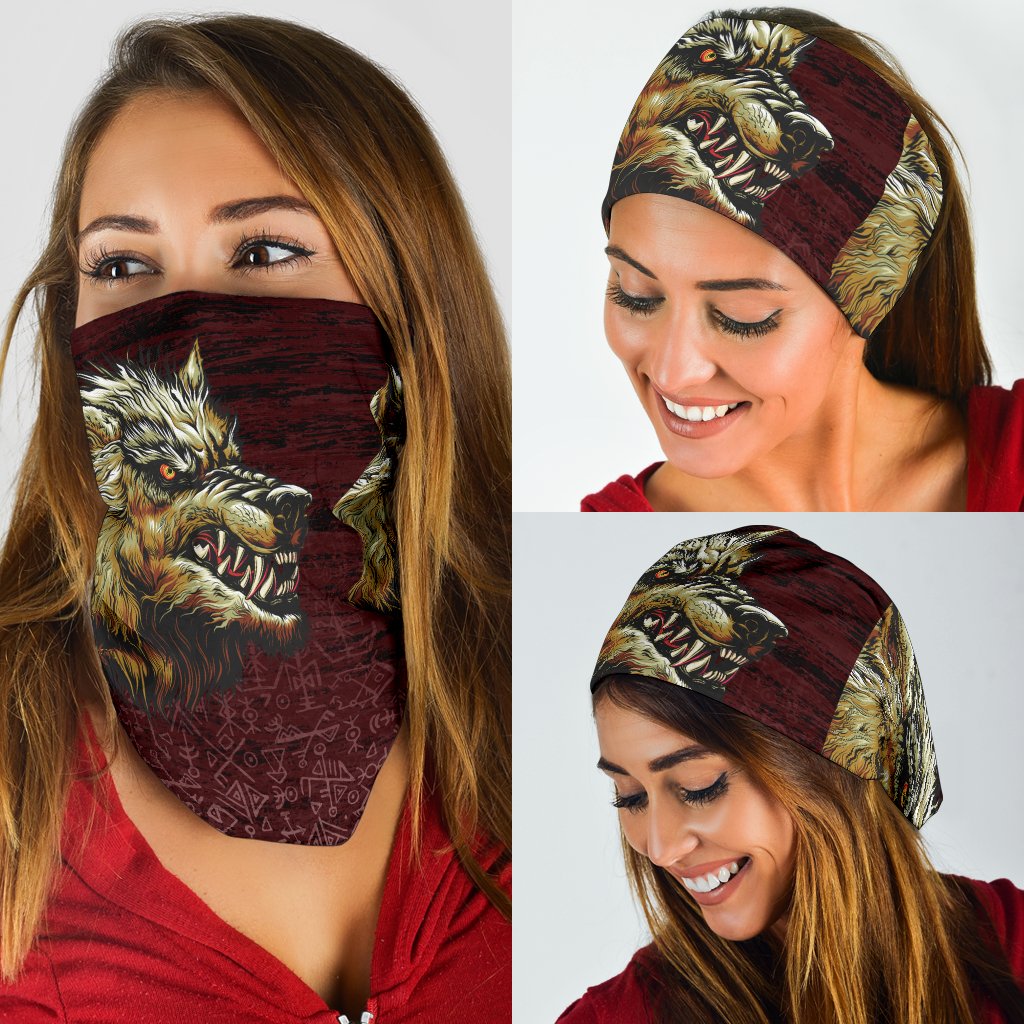 Viking Bandana 3 Pack Fenrir On The Blood Moon Background RLT12