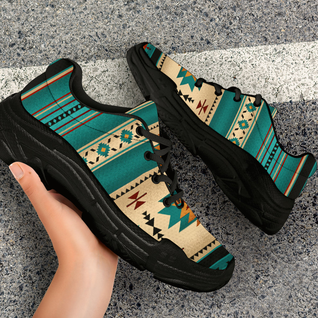 Blue Native American Chunky Sneakers LT10