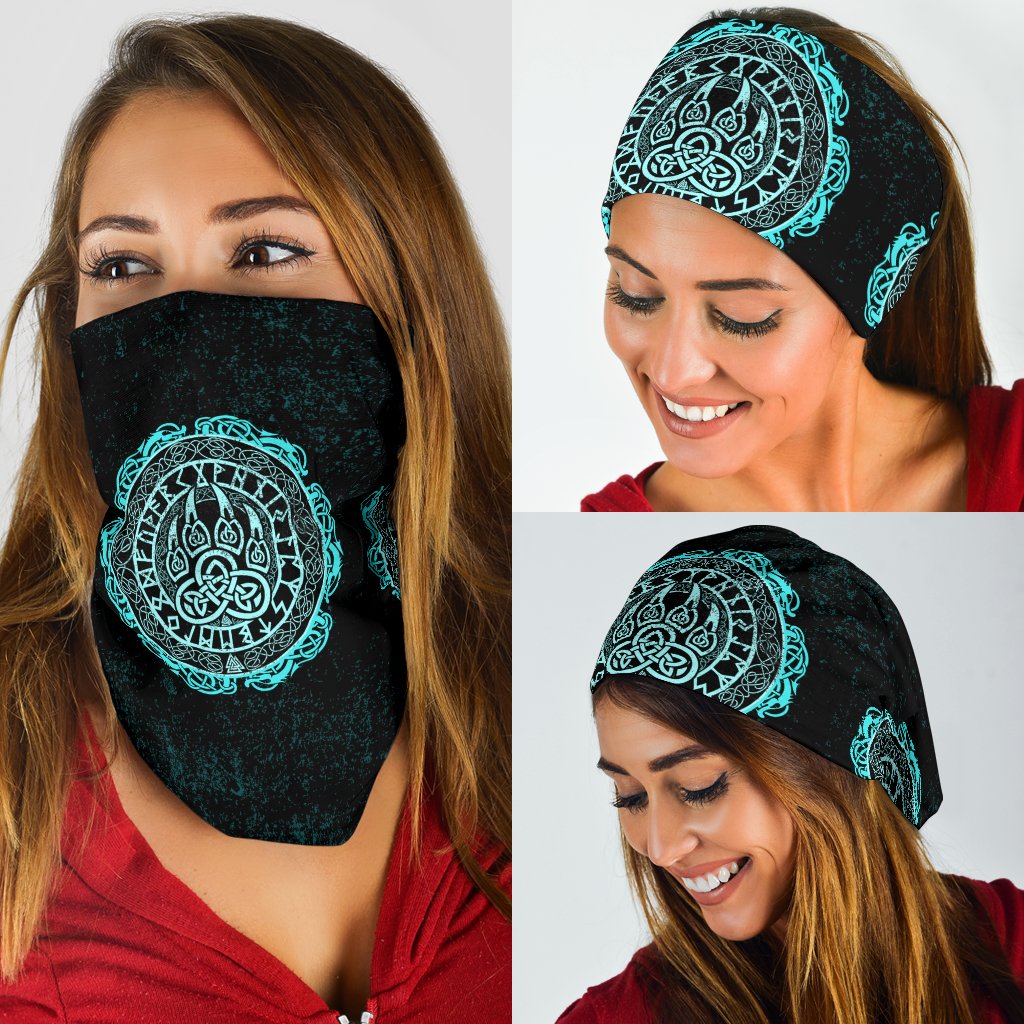 Viking Bandana 3 Pack Viking Bear Claws Cyan Tattoo RLT12