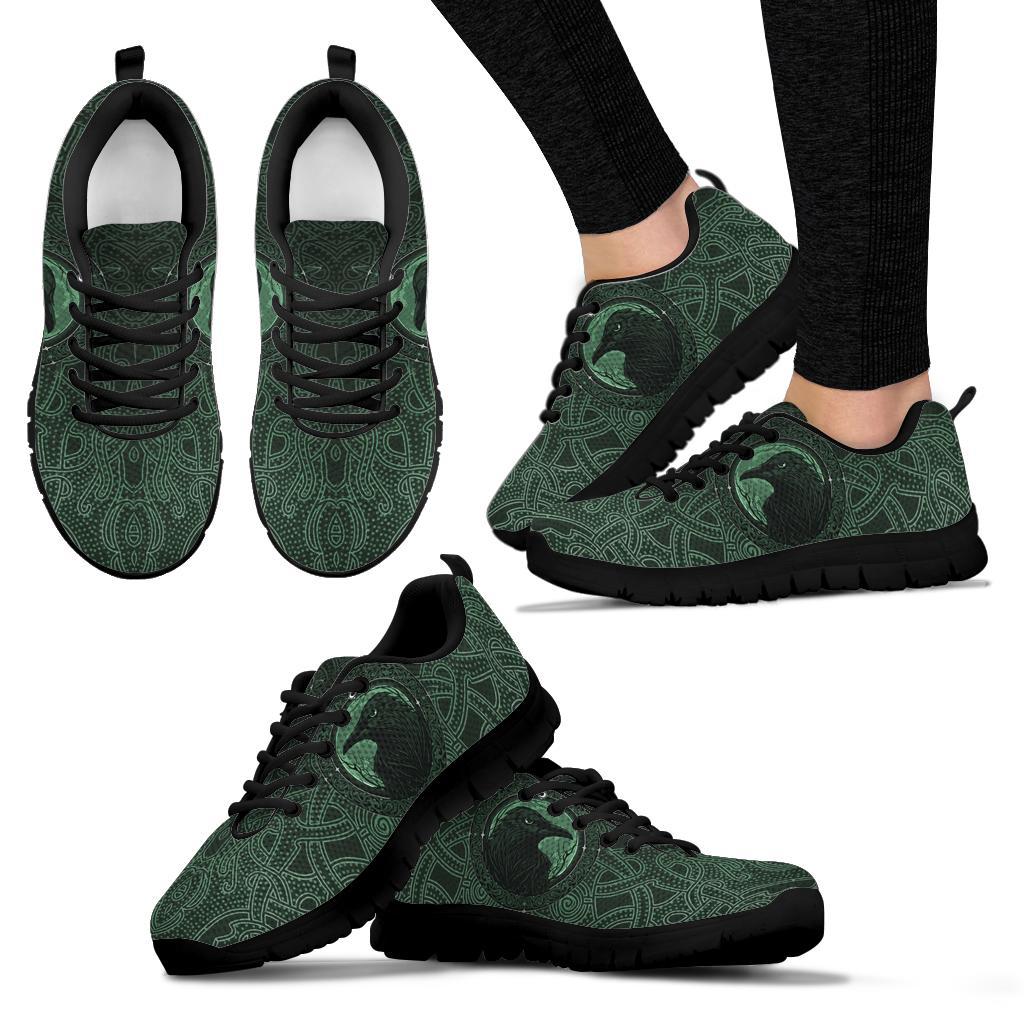 Viking Sneakers, Ethnic Odin Raven Green RLT12