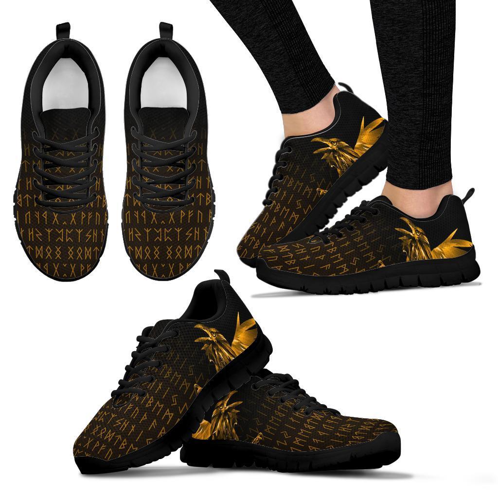Viking Sneakers - The Raven Of Odin Rune, Gold RLT12