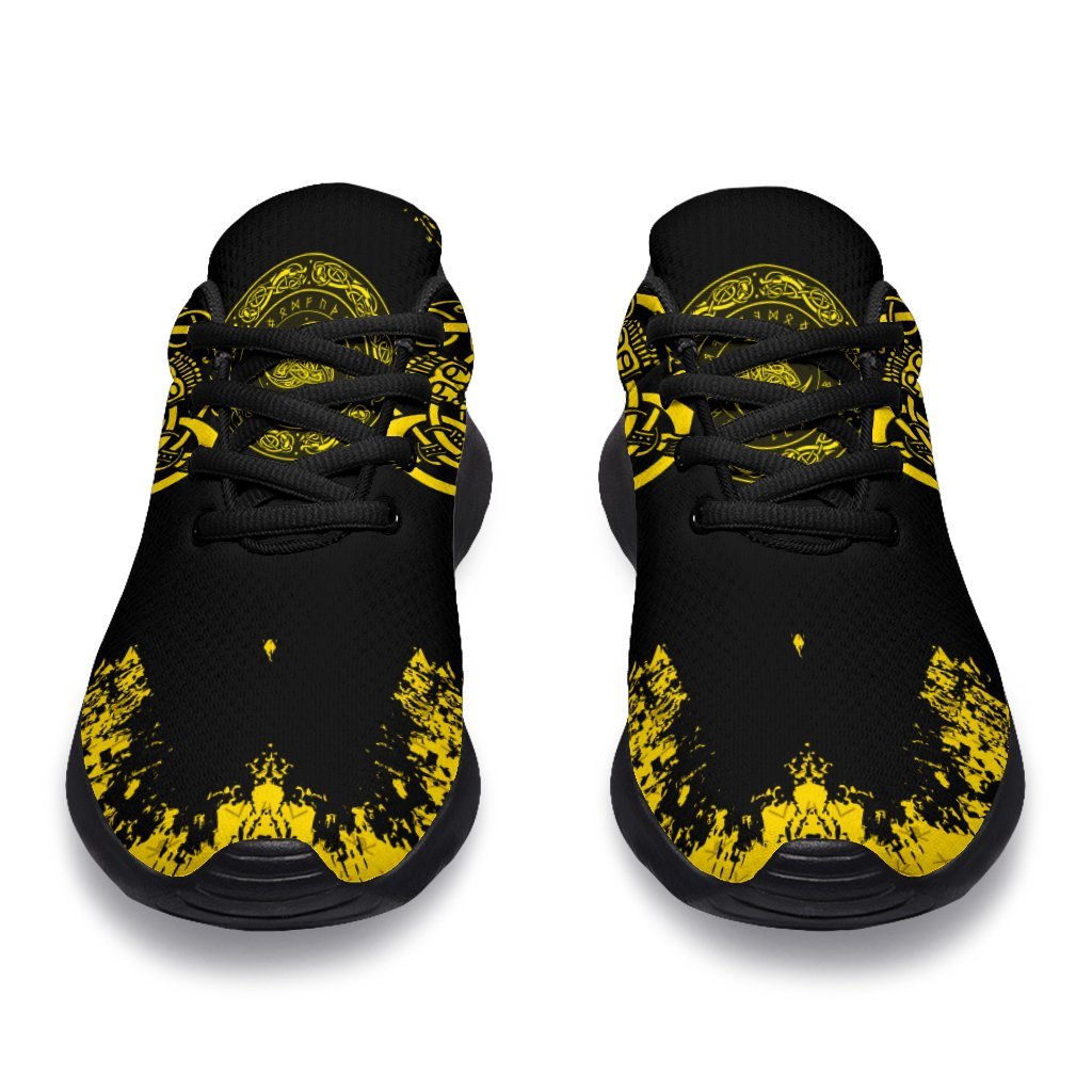 Viking Sporty Sneakers, Loki Bound Triskele Rune Gold RLT12