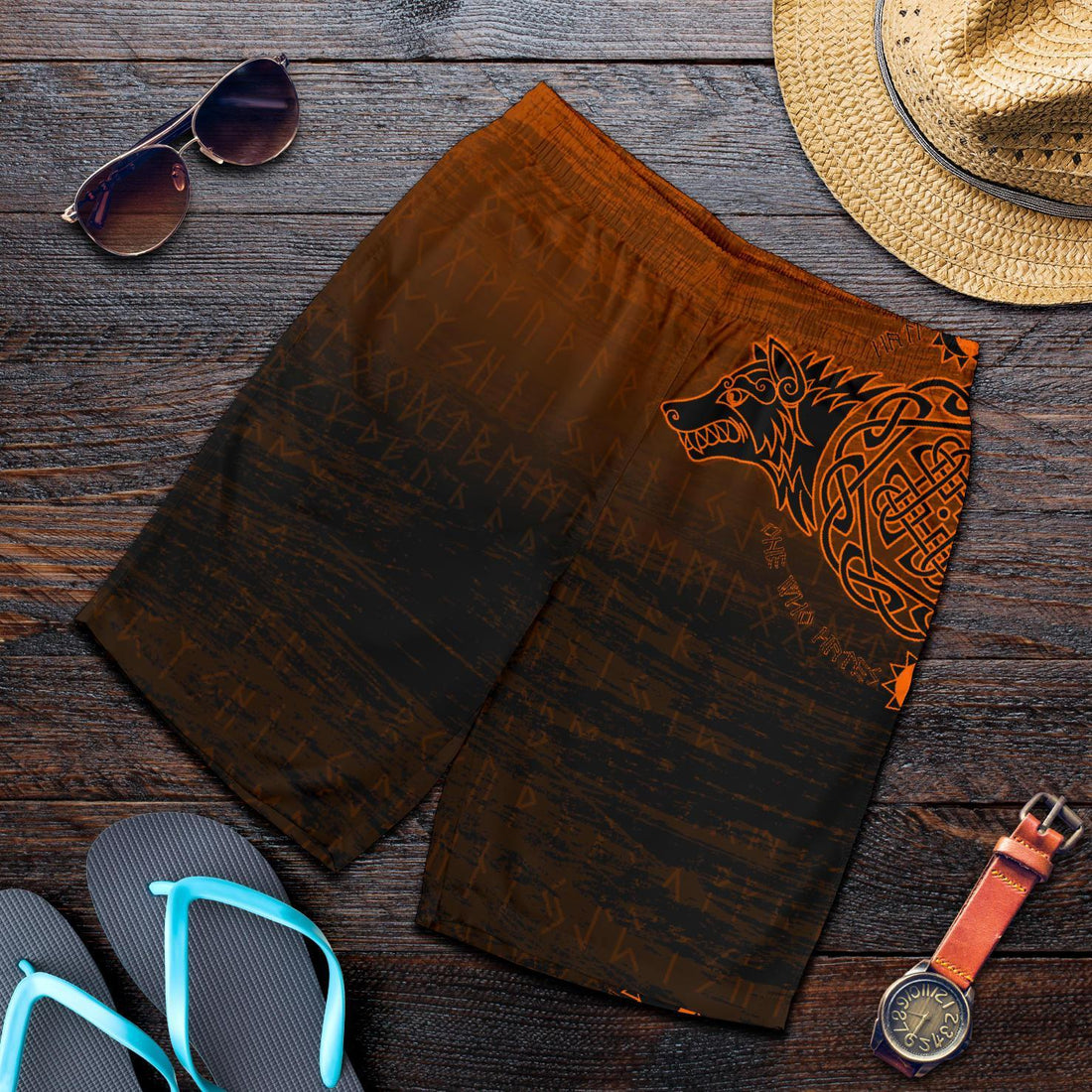 Viking Men's Shorts, Skoll and Hati Orange RLT12