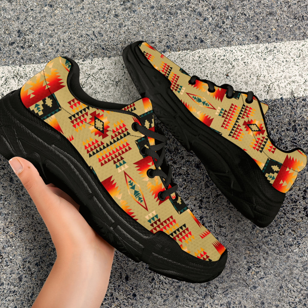 Native American Light Brown Pattern Chunky Sneakers LT10