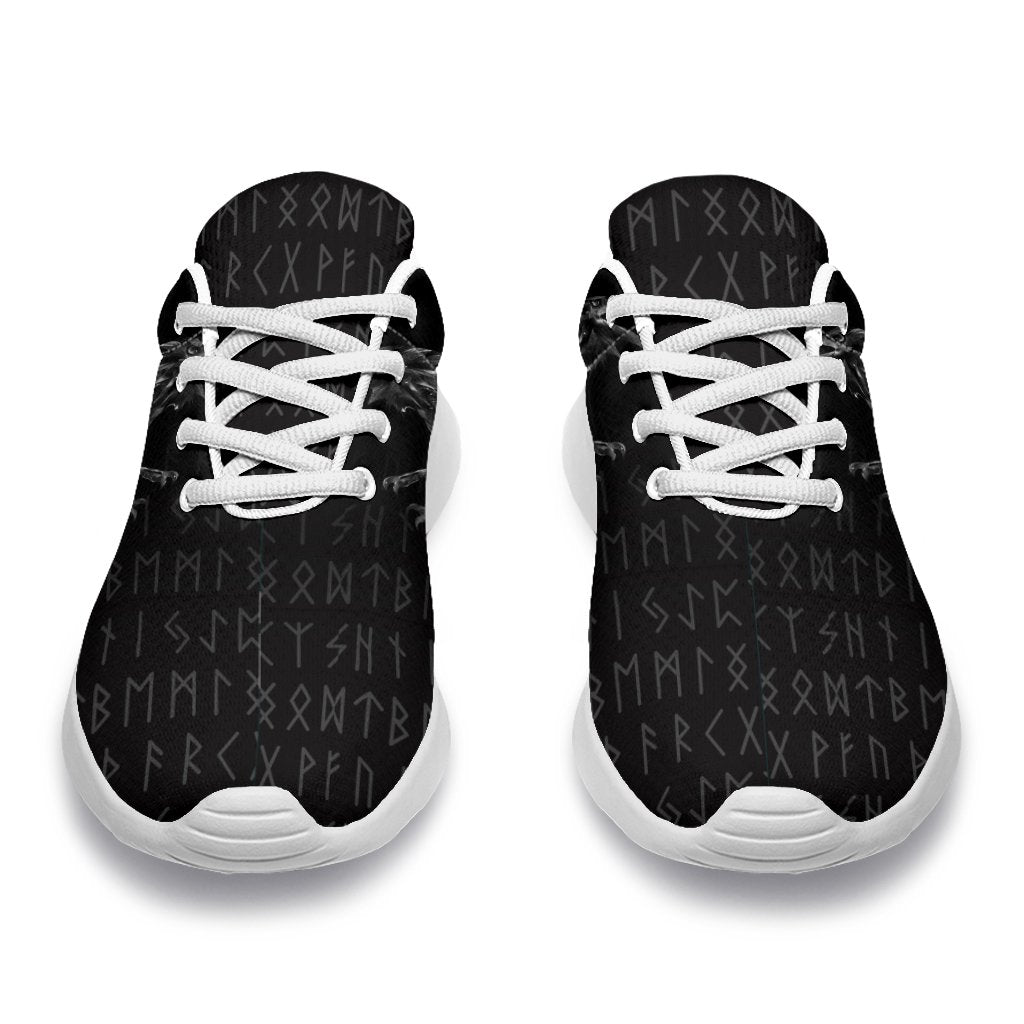 Viking Sporty Sneakers - Odin Huginn and Muninn Rune RLT12