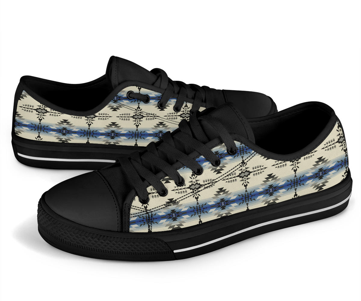 Seamless Geometric Pattern Low Top Canvas Shoes LT10
