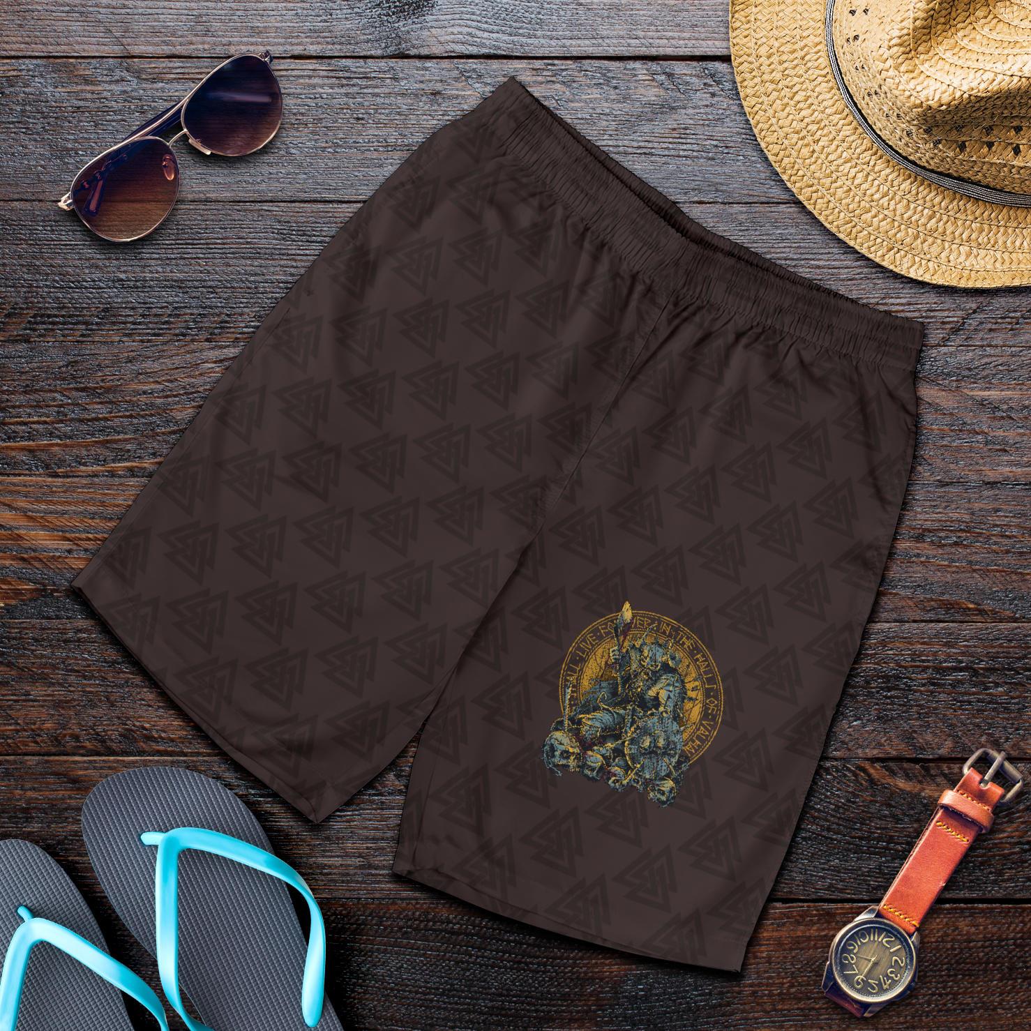 Viking Men's Shorts Warrior Viking Shield Skull RLT12