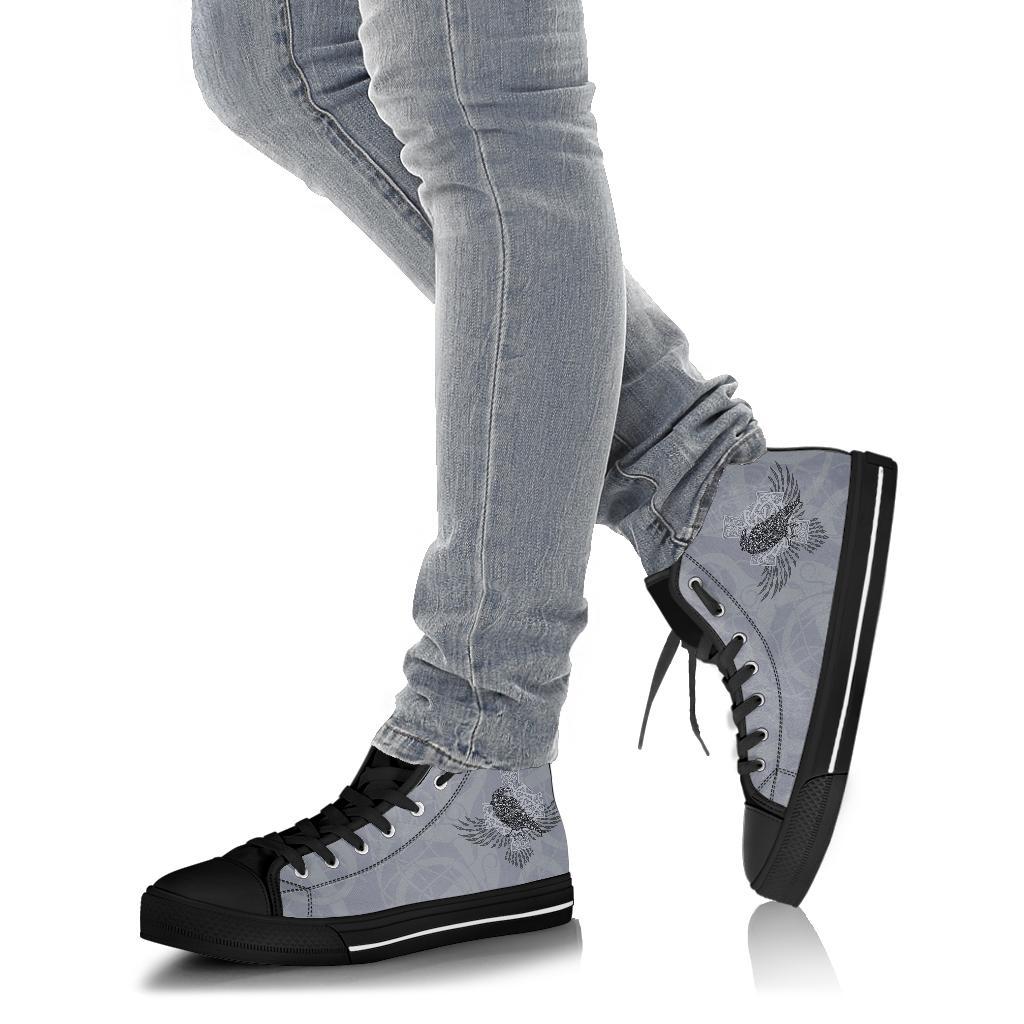 Viking High Top Shoes Odin's Celtic Raven Scandinavian Tattoo RLT12