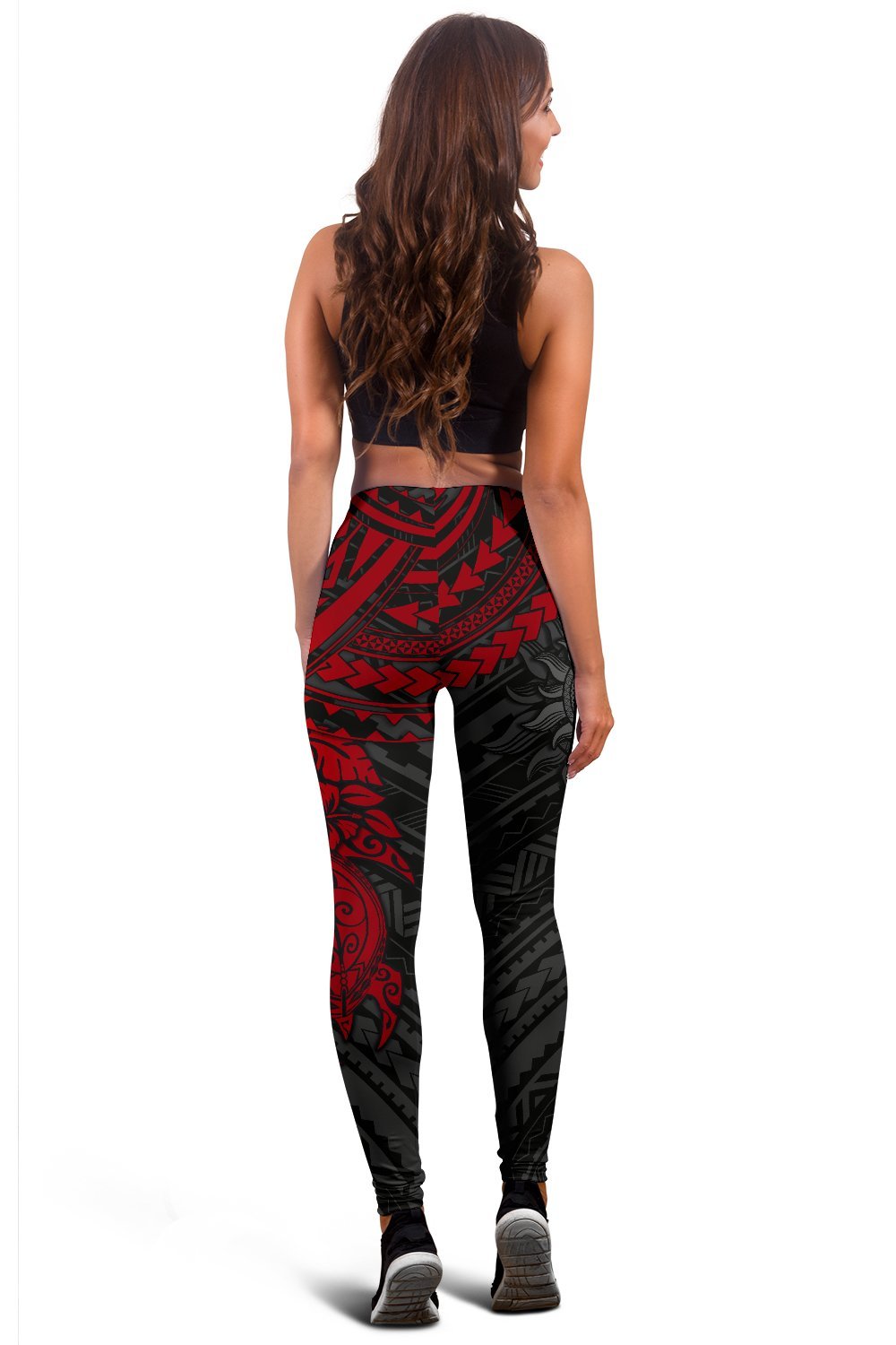 Polynesian Leggings - Polynesian Red Turtle