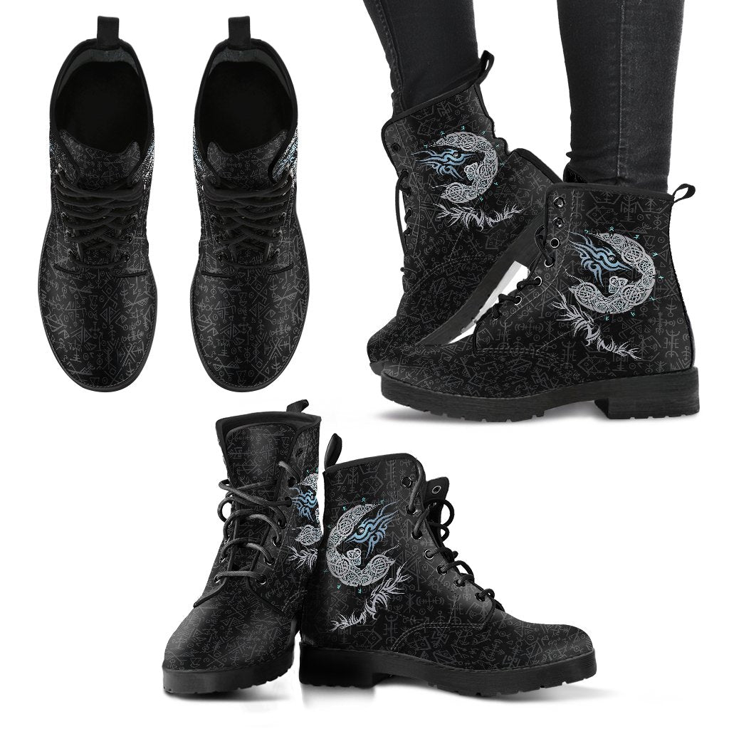 Viking Fenrir Wolf Leather Boots RLT12