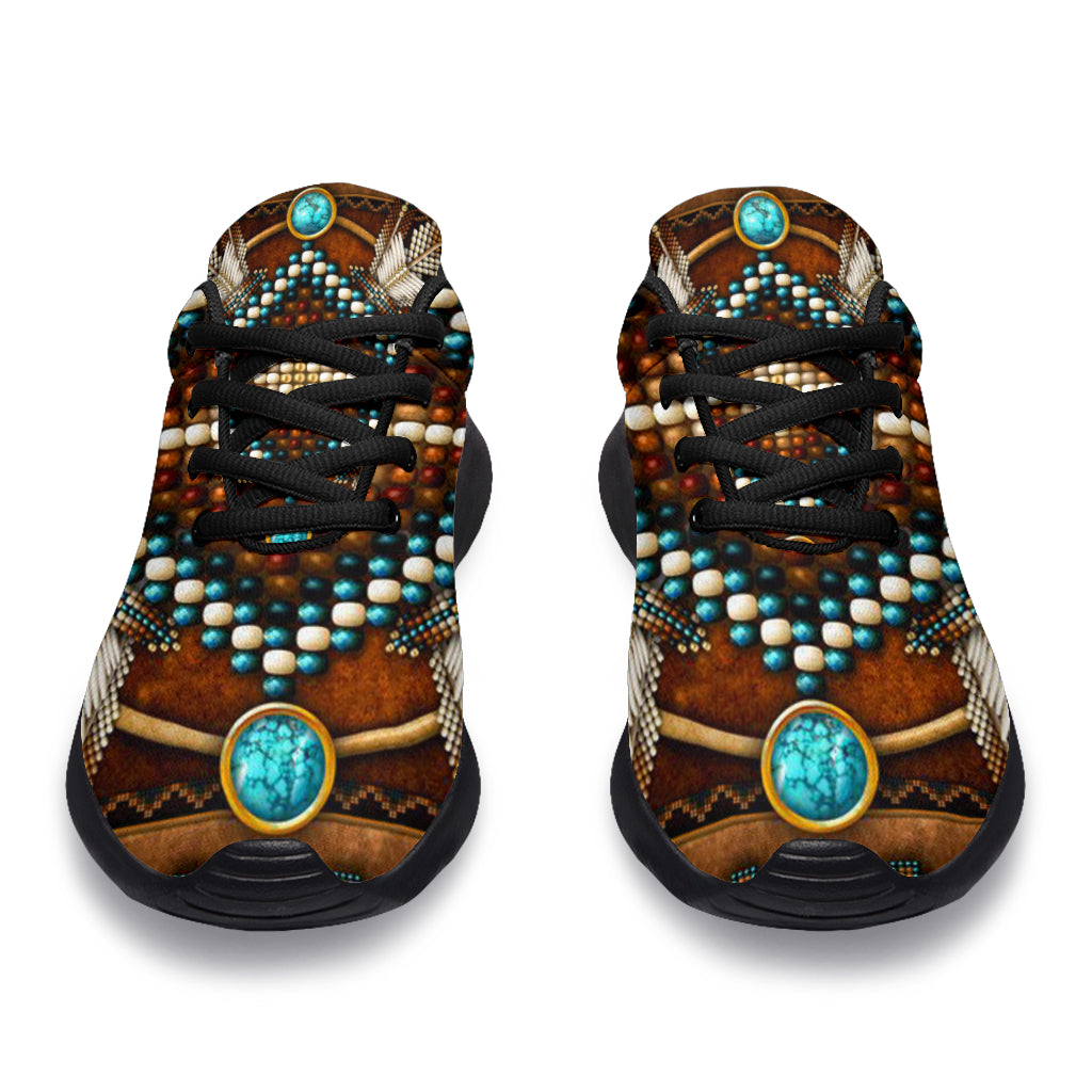 Mandala Brown Native American Sport Sneakers LT10