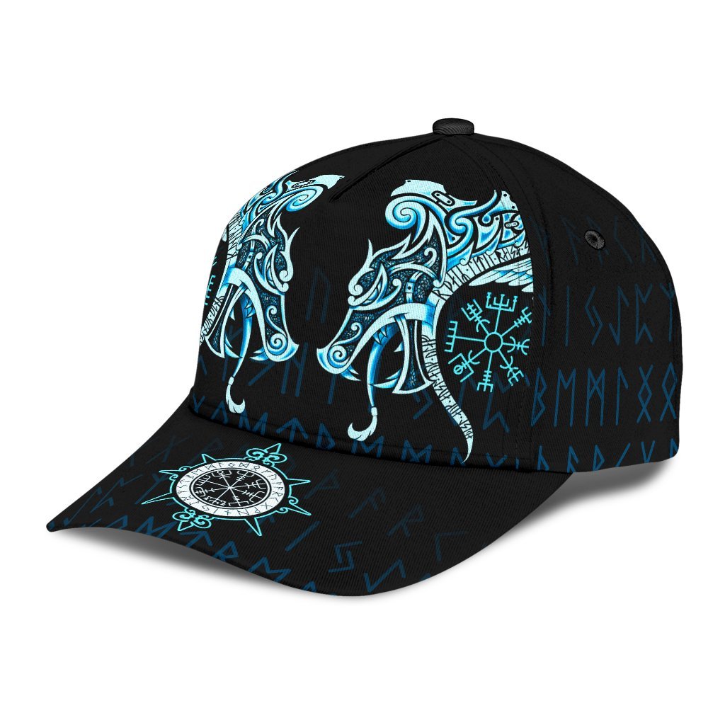 Viking Classic Cap, Fenrir Raven and Vegvisir Tattoo Cyan RLT12