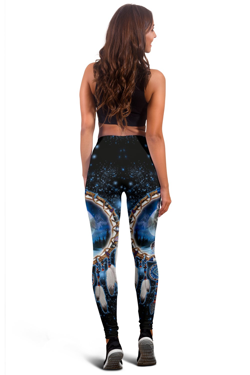 Galaxy Wolf Dreamcatcher Native American Women's Leggings LT10