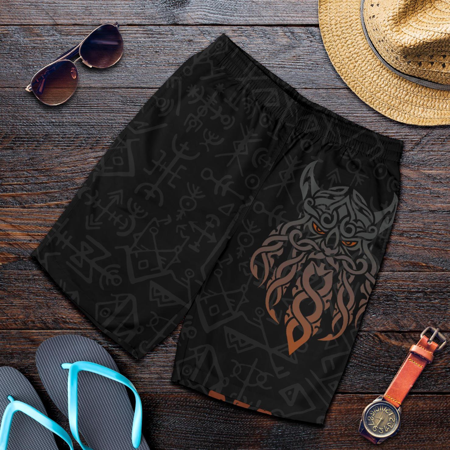 Viking Men's Shorts, Odin God Furthark Tattoo Special RLT12