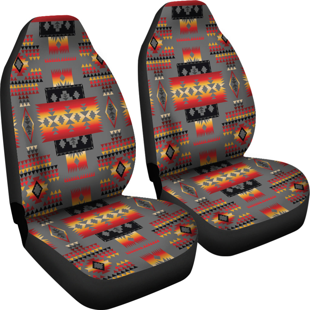 Gray Tribe Pattern Native American Car Seat Covers LT10