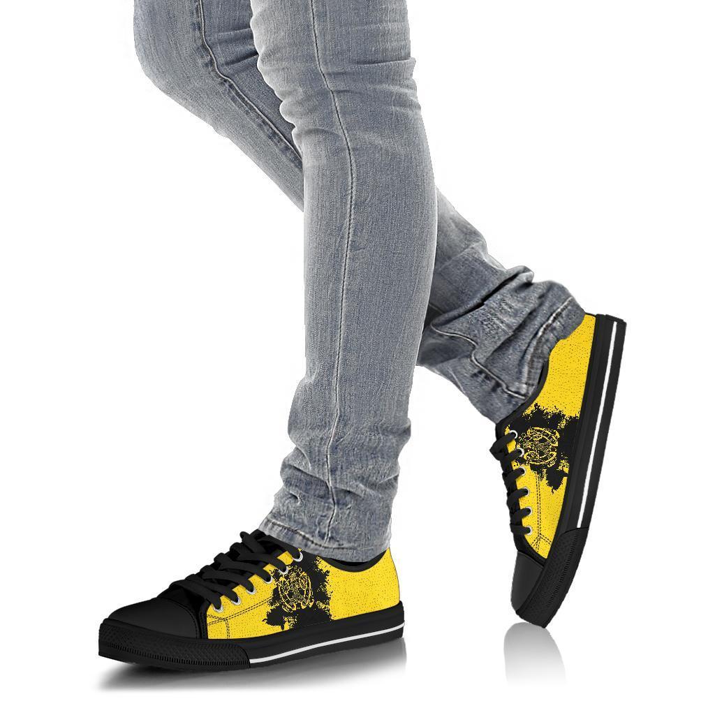 Viking Low Top Shoes, Loki Bound Triskele Rune Gold RLT12