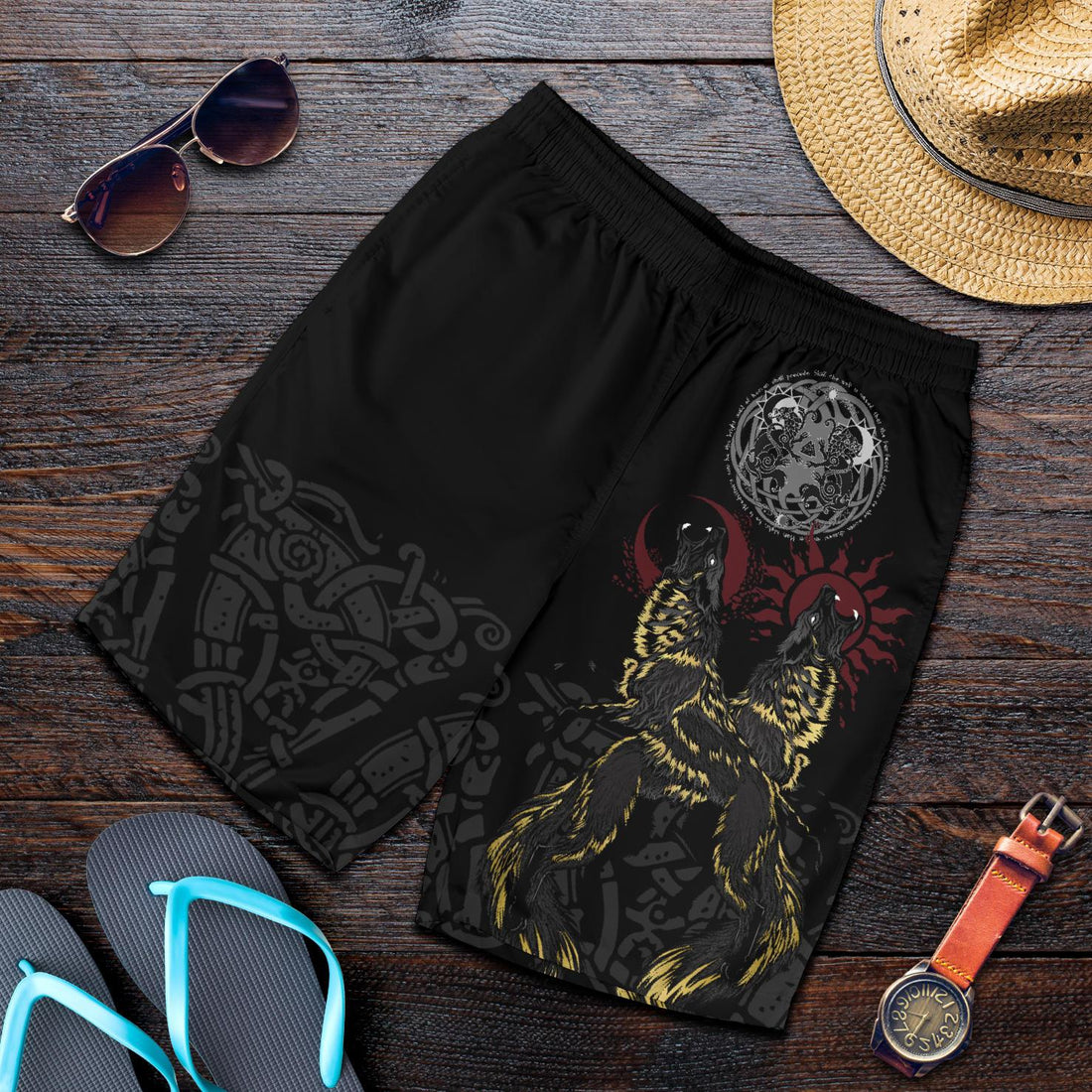Viking Shorts The Wolves Skoll and Hati RLT12