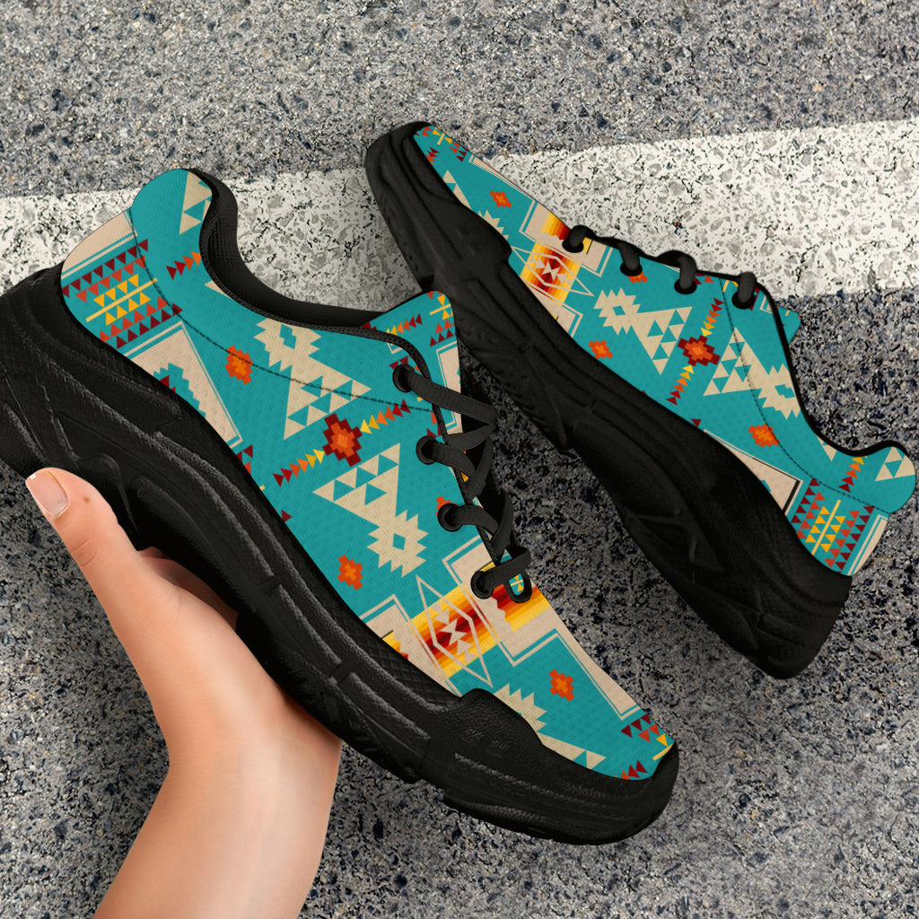 Turquoise Tribe Design Native American Chunky Sneakers LT10
