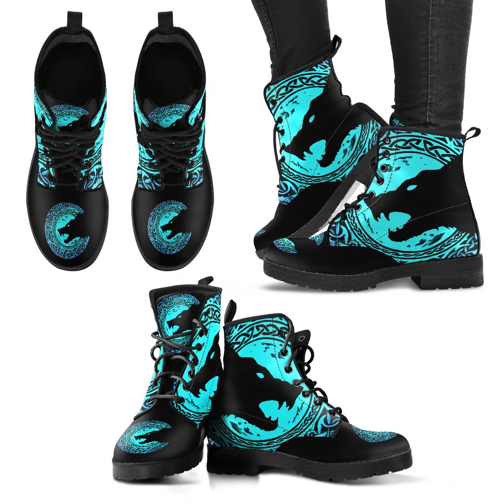 Viking Leather Boots Fenrir Norse Wolf RLT12