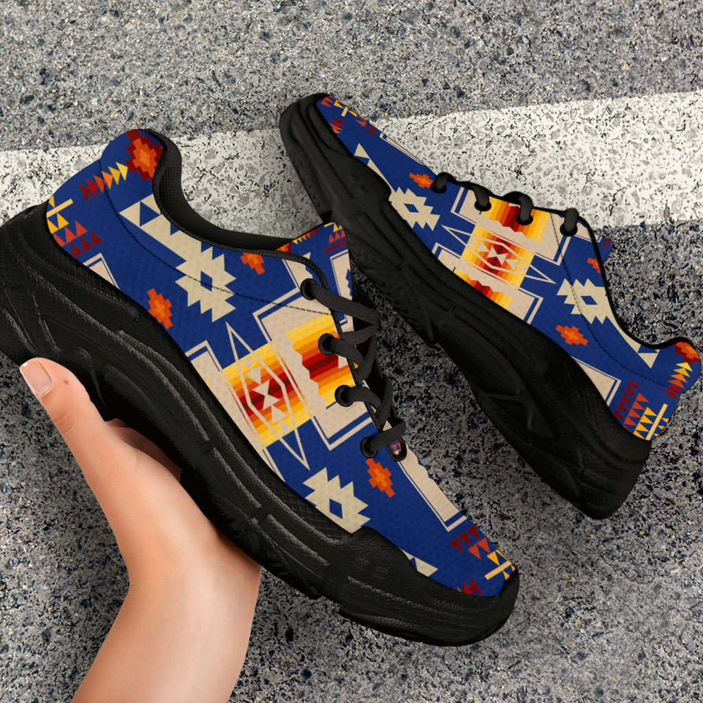 Native American Navy Tribe Chunky Sneakers LT10