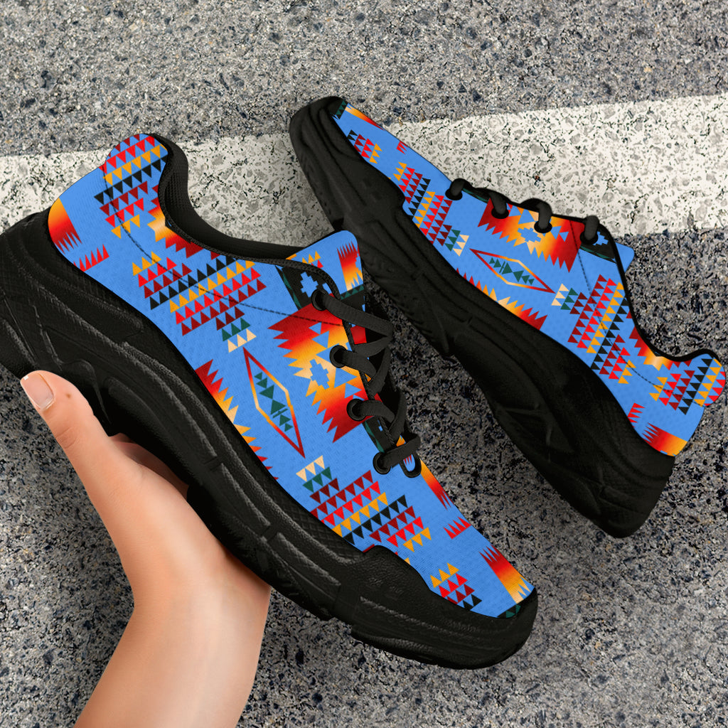 Native American Navy Tribes Pattern Chunky Sneakers LT10