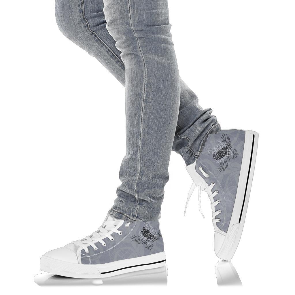 Viking High Top Shoes Odin's Celtic Raven Scandinavian Tattoo RLT12
