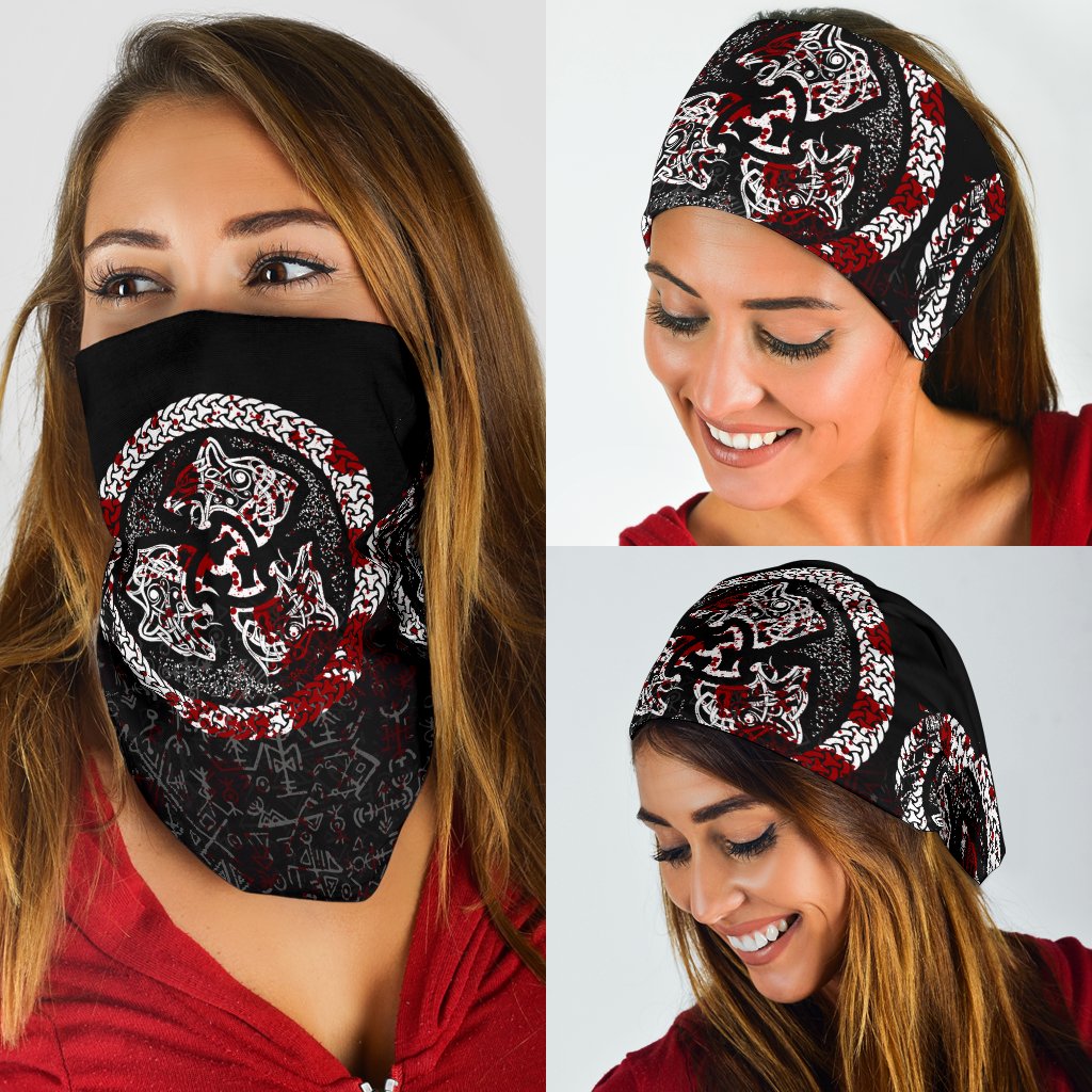 Viking Bandana 3 Pack Fierce Blood Wolf Symbol Of A Viking Nordic RLT12