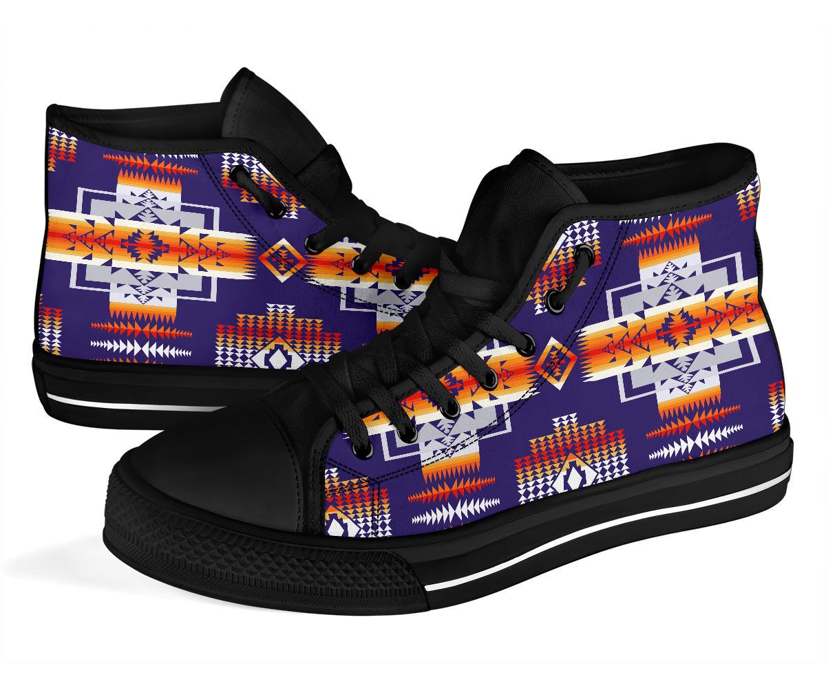 Purple Tribal Native American High Top Shoes LT10