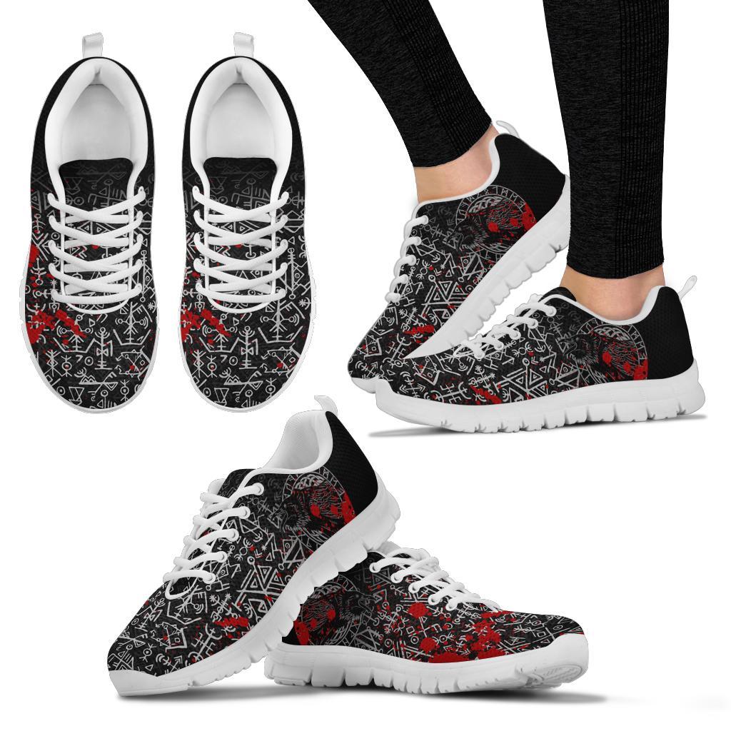 Viking Sneakers - Odin Raven Rune Futhark Blood RLT12