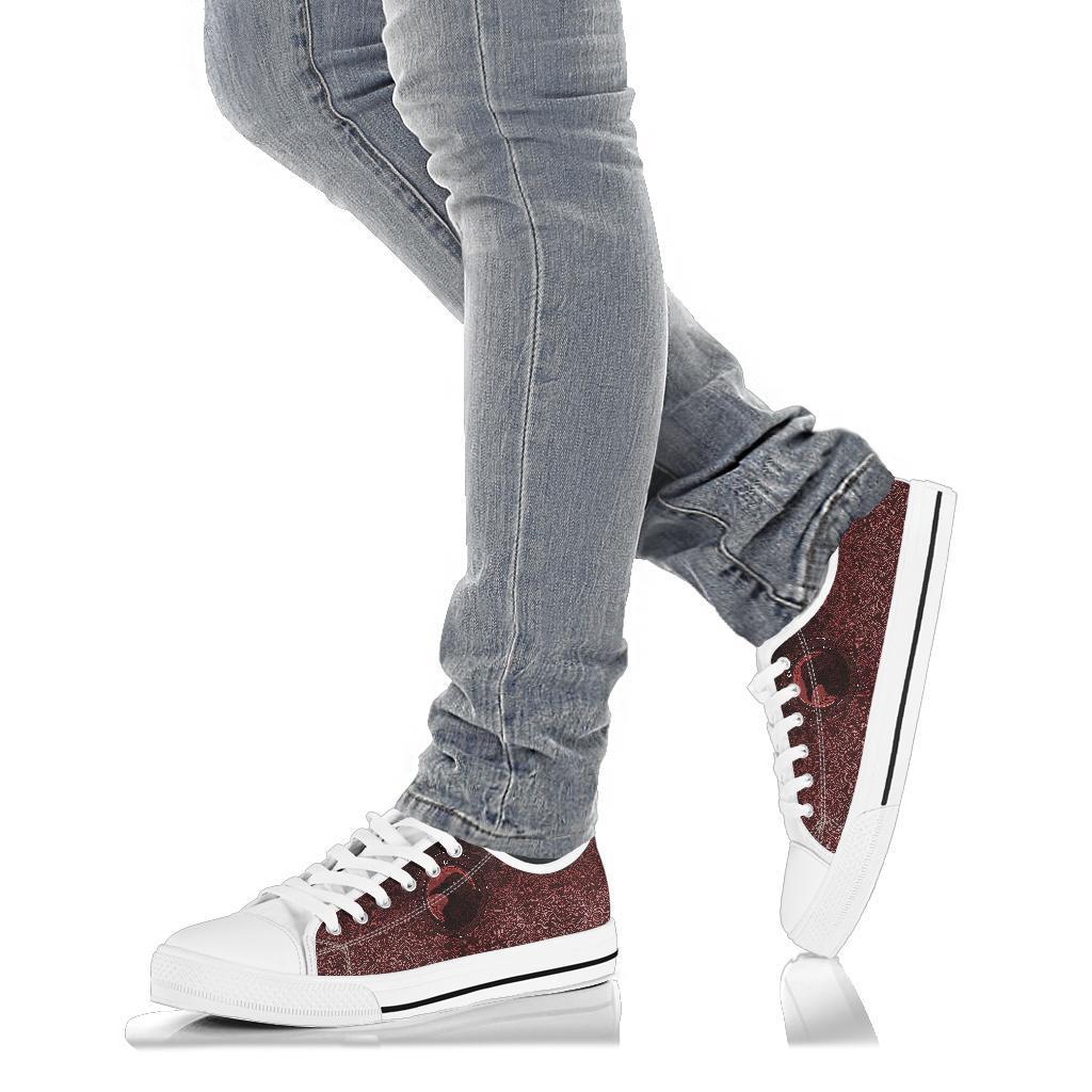 Viking Low Top Shoes, Ethnic Odin Raven Red RLT12