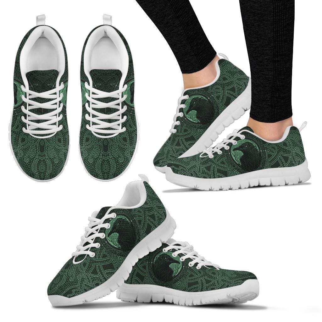Viking Sneakers, Ethnic Odin Raven Green RLT12