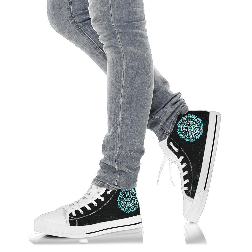 Viking High Top Shoes Viking Bear Claws Cyan Tattoo RLT12