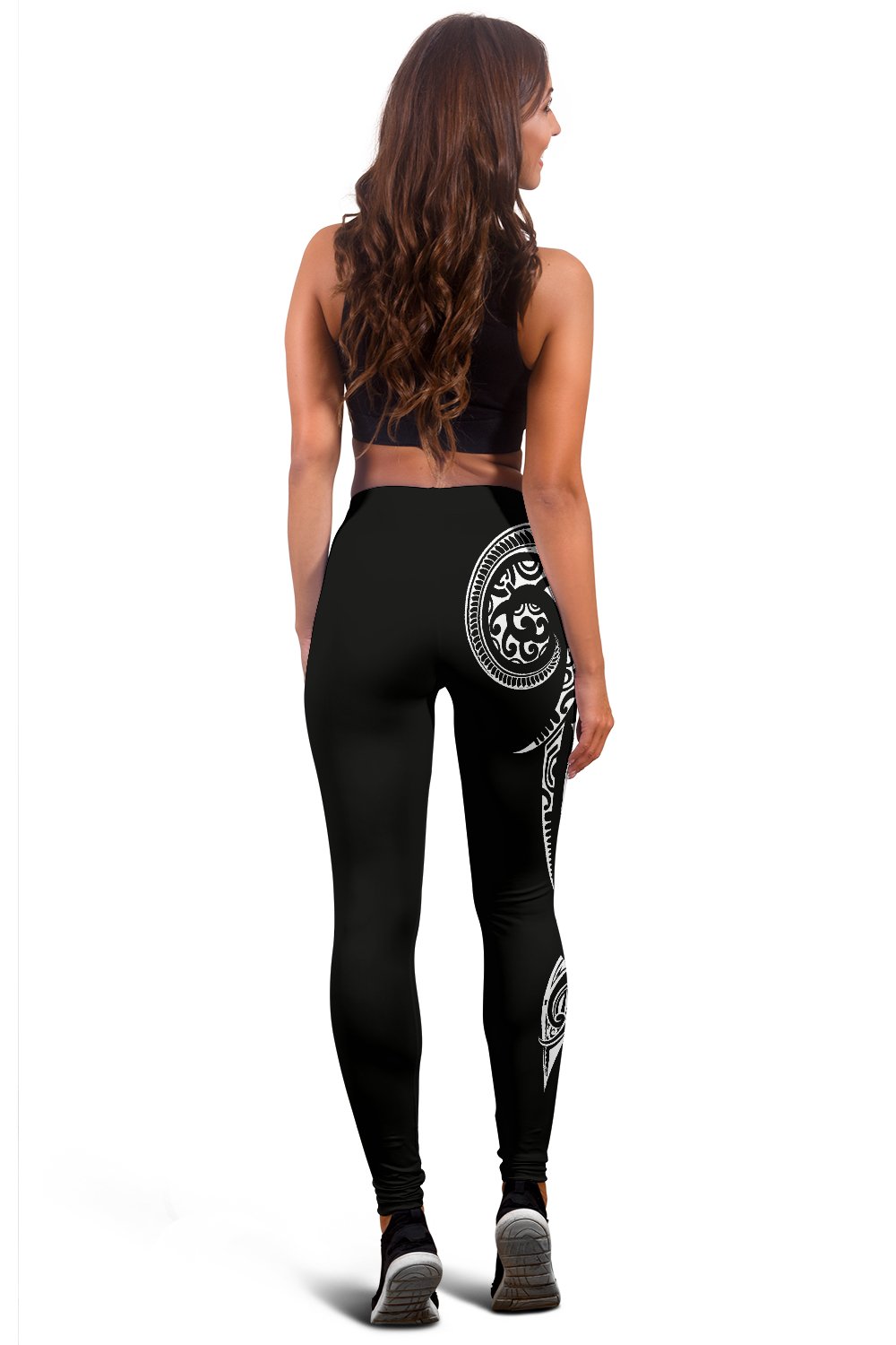 Cook Islands State Tattoo Swirly White Polynesian Women's Leggings