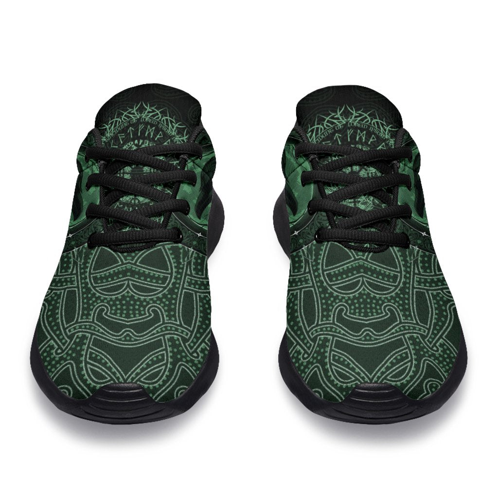 Viking Sporty Sneakers, Ethnic Odin Raven Green RLT12