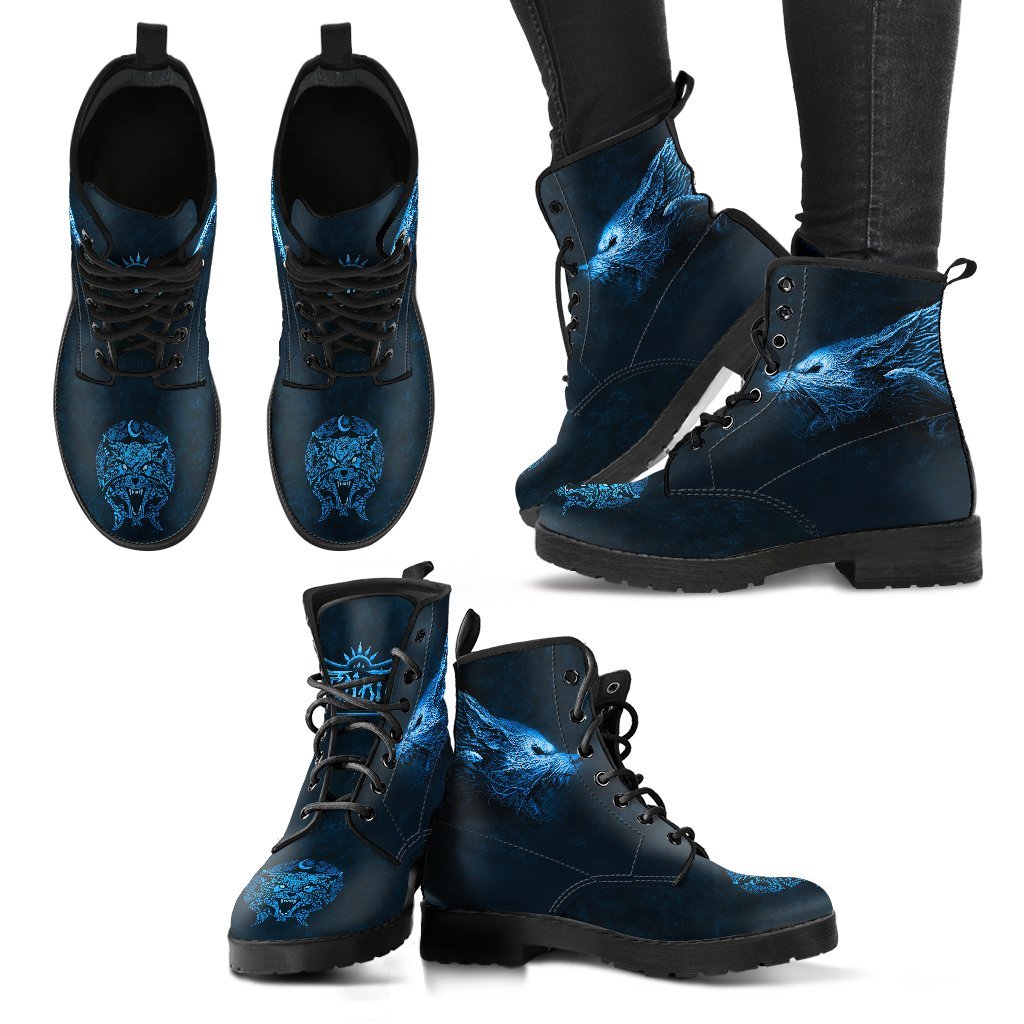 Viking Leather Boots, Fenrir Wolf RLT12
