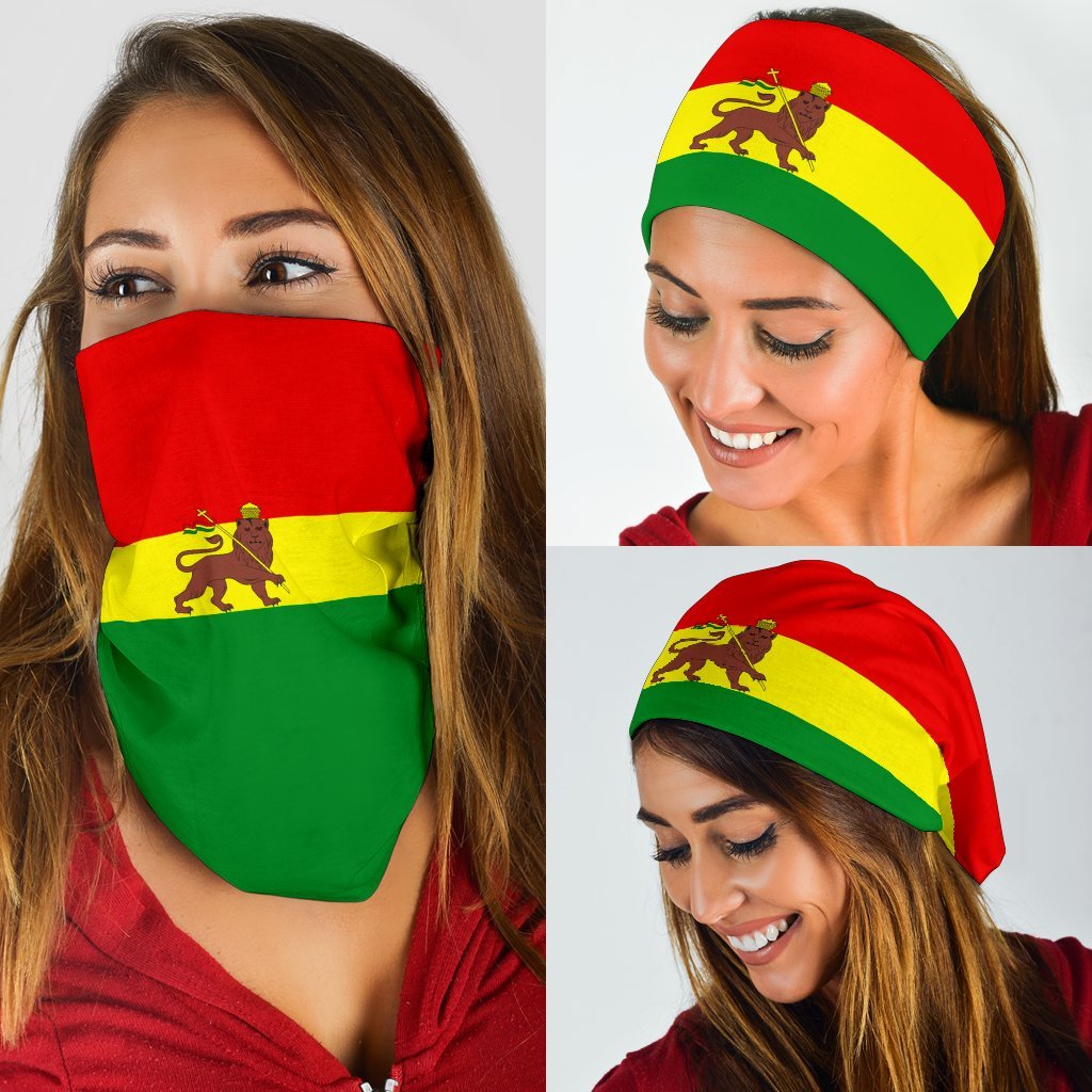 The Ethiopia Lion Of Judah Bandana 3 - Pack - Flag Neck Gaiter
