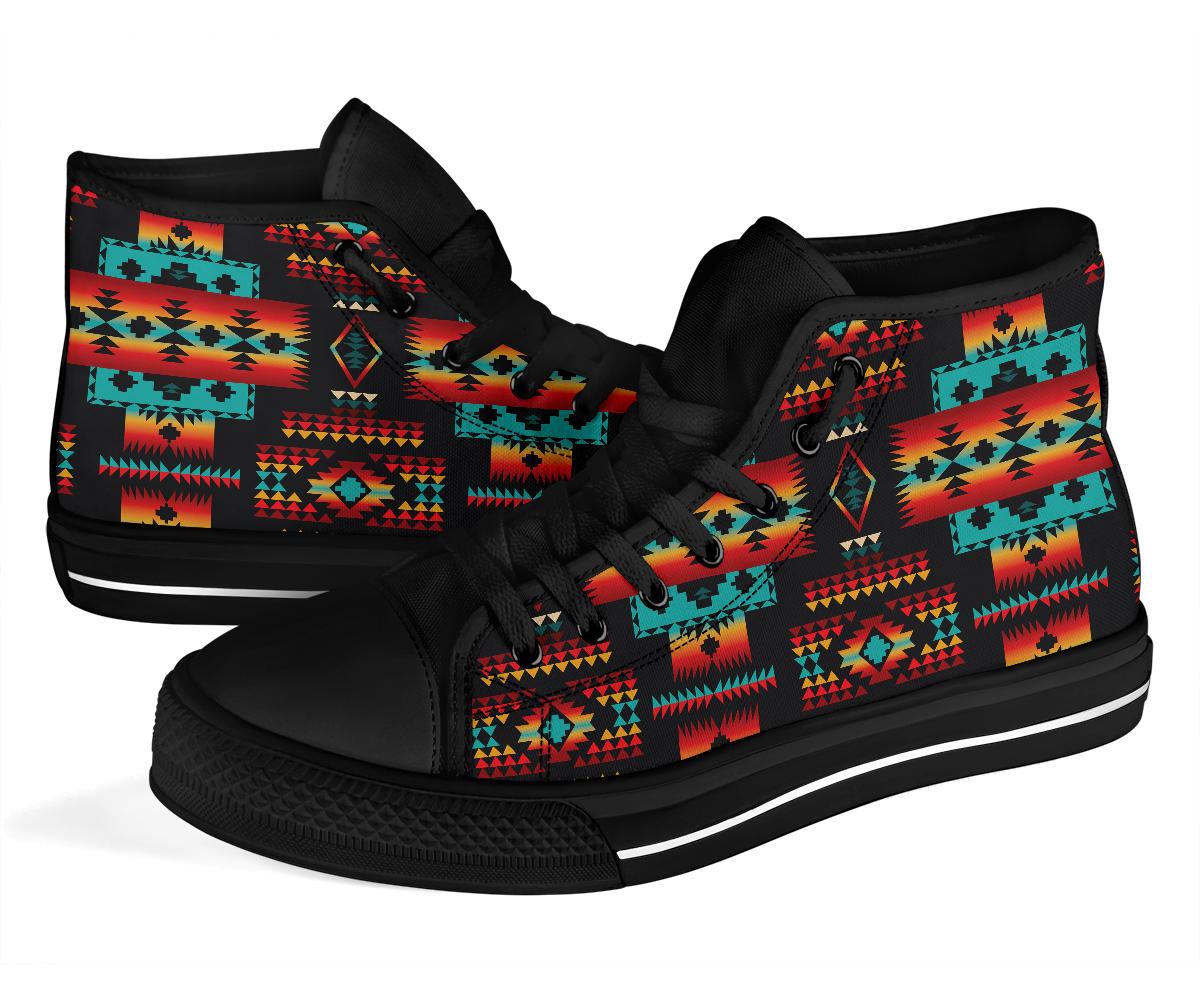 Black Tribal Native American High Top Shoes LT10