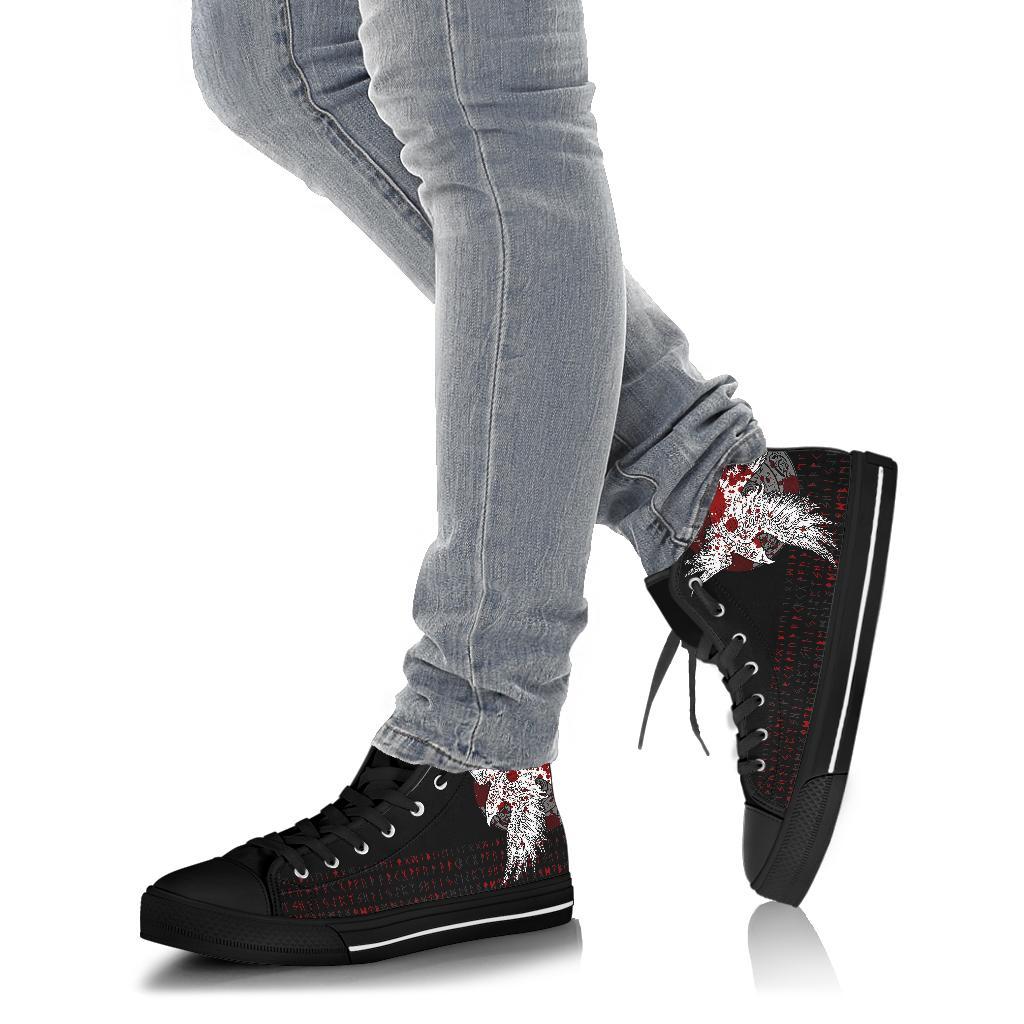 Viking High Top Shoes Mystical Raven Tattoo Blood RLT12