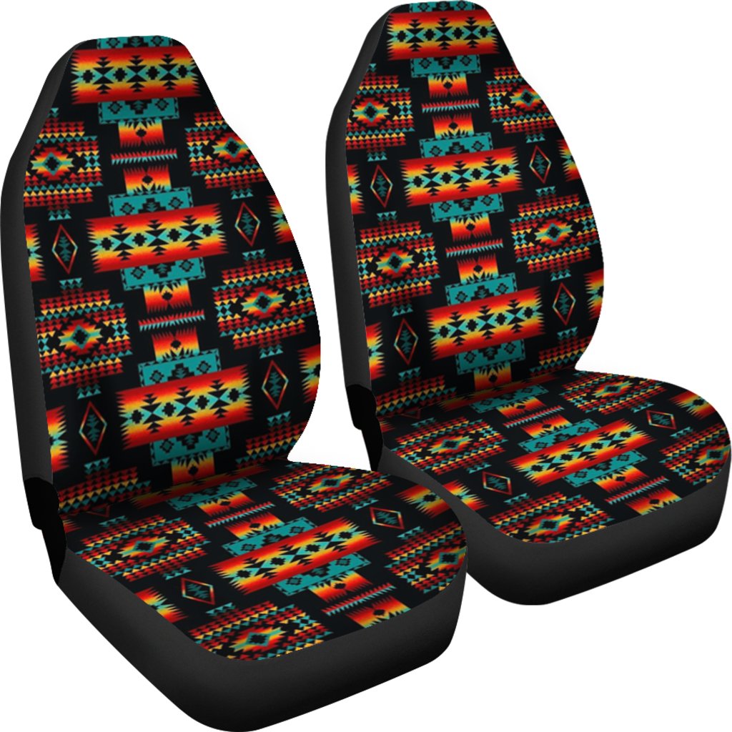 Black Navajo Pattern Native American Car Seat Covers LT10