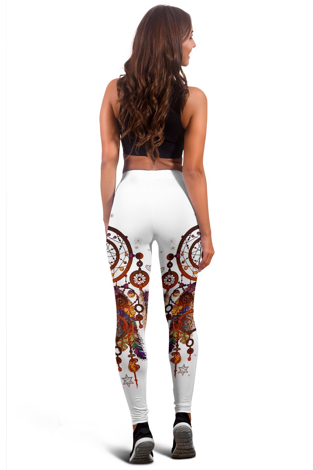 Manadala White Dreamcatcher Native American Women's Leggings LT10