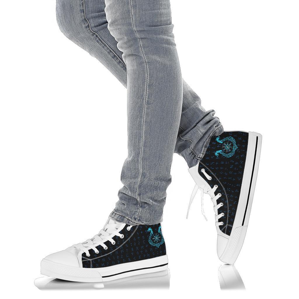 Viking High Top Shoes, Aegishjalmur Helm Of Awe Blue Edition Collection RLT12