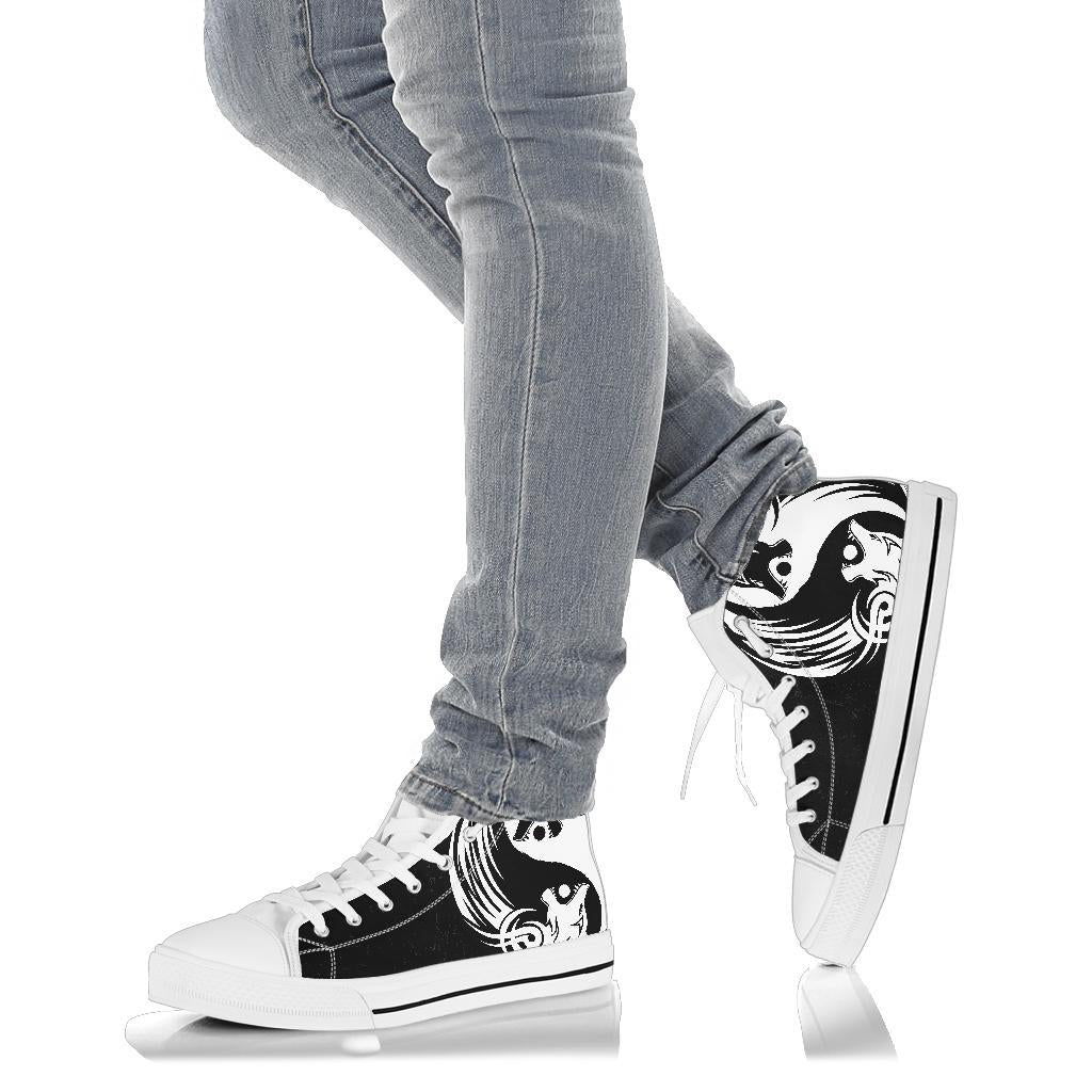 Viking Bomber High Top Shoes Ying Yang Wolf RLT12