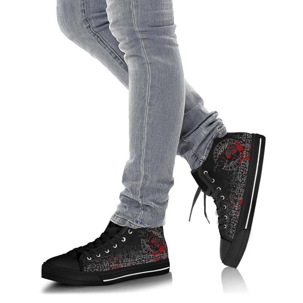 Viking High Top Shoes Odin Raven Rune Futhark Blood RLT12