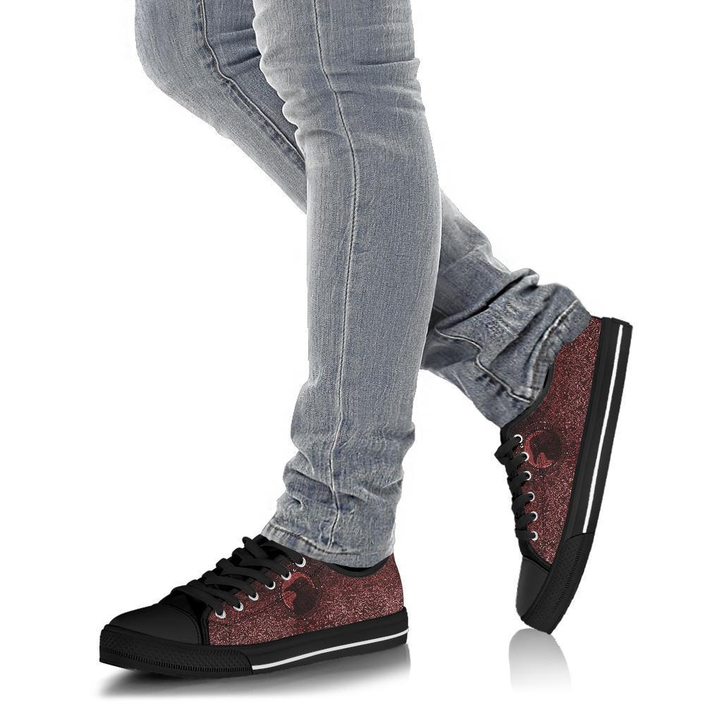 Viking Low Top Shoes, Ethnic Odin Raven Red RLT12
